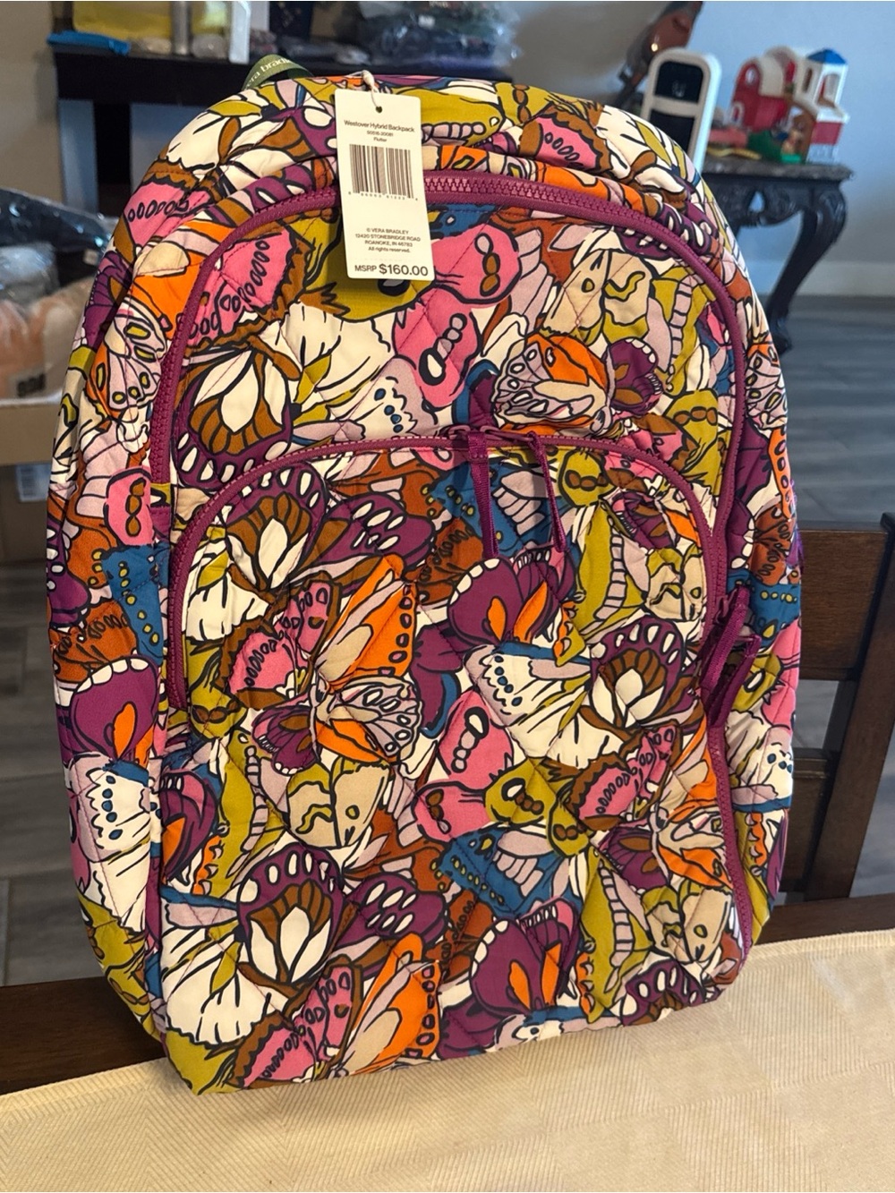 Vera Bradley west over hybrid back back I. Flutter 13x18 - Picture 2 of 8